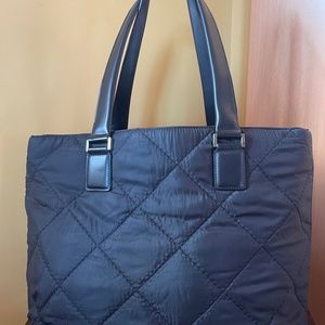 City DKNY Nylon Quilt Tote with Leather Straps (Like New)